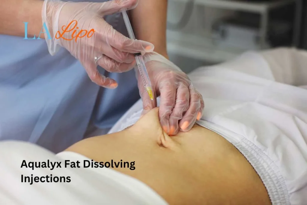 woman having fat dissolving injections Burley in the stomach