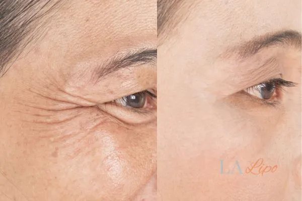 Before and after results of woman - HI-fu wrinkles reduction treatment Burley