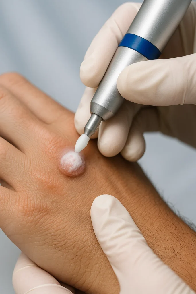 example of wart removal Burley using cryopen