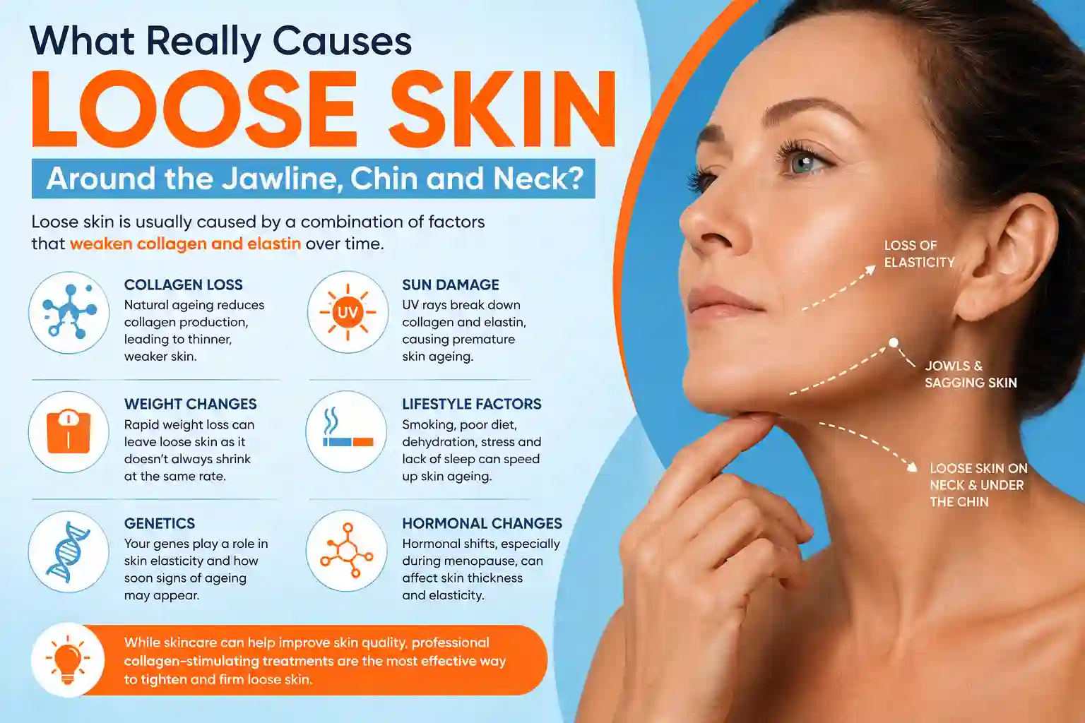 What Really Causes Loose Skin Around the Jawline, Chin and Neck Burley?